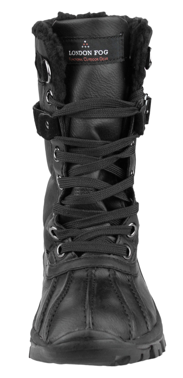 London Fog Women's Milly Lace Up Buckle Winter Snow Boots, 3 Colors