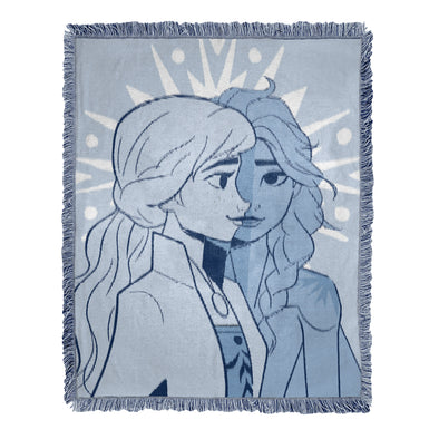Northwest Frozen Snowflake Sisters Woven Jacquard Throw Blanket, 46"x60"