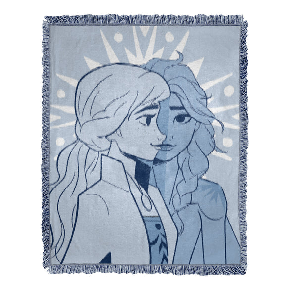 Northwest Frozen Snowflake Sisters Woven Jacquard Throw Blanket, 46"x60"