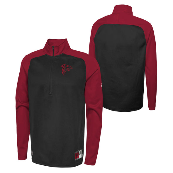 Outerstuff NFL Men's Atlanta Falcons O-Line Performance 1/4 Zip Fleece Top