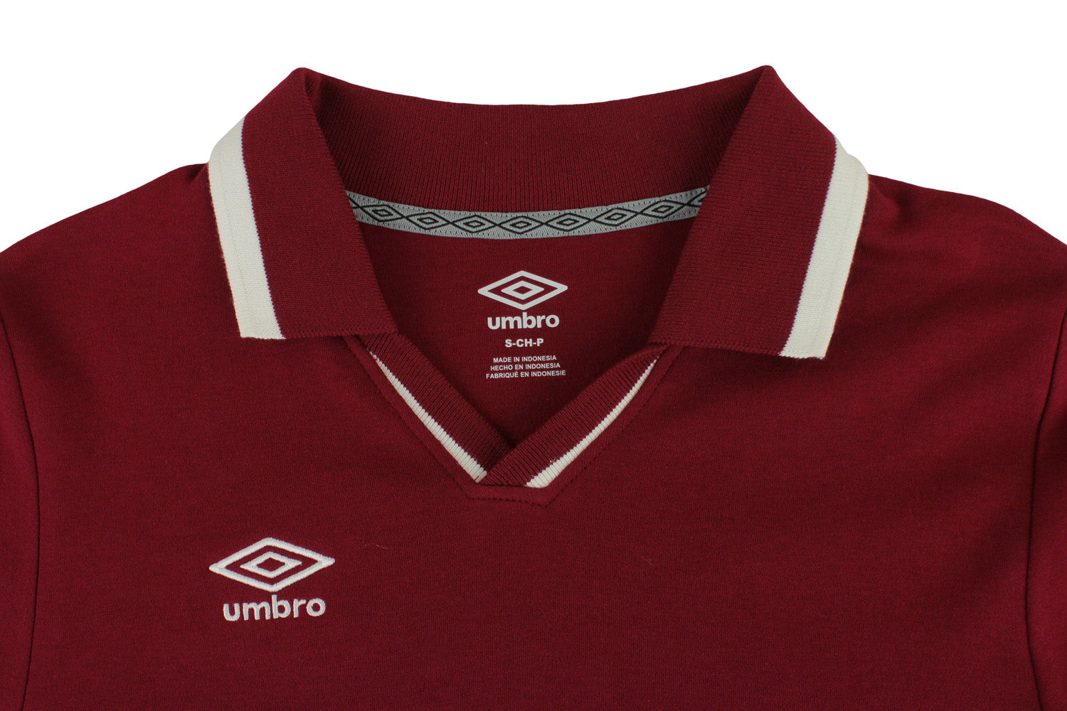 Umbro Mens Johnny Collar Cotton Long Sleeve Jersey Shirt