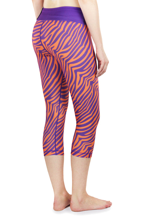 NCAA Women's Clemson Tigers Thematic Print Capris, Purple