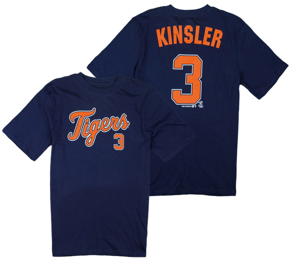 MLB Youth Boys Detroit Tigers Ian Kinsler # 3 Player Shirt - Navy Blue