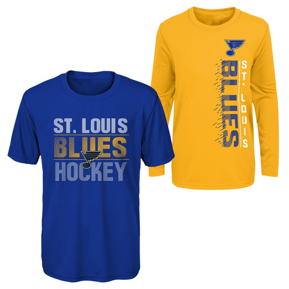 Outerstuff NHL Youth Boys (8-20) St. Louis Blues Performance Long & Short Sleeve T-Shirt Set