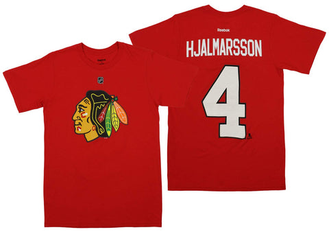 Reebok NHL Men's Chicago Blackhawks Niklas Hjalmarsson #4 Player Tee, Red