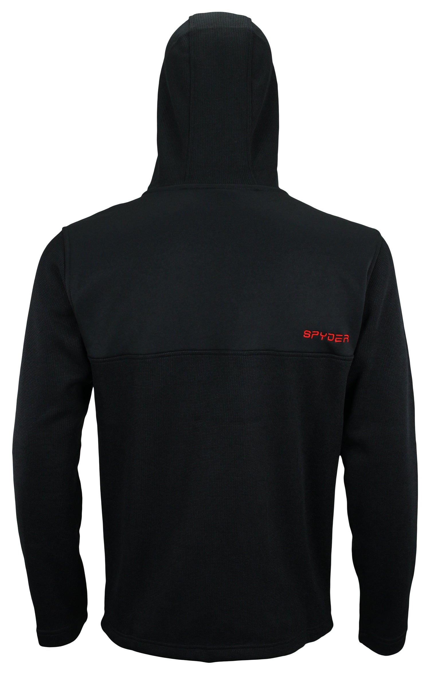 Spyder Men's Racer 1/4 Zip Pullover Hoodie - Racing Red, Medium, Waffle-Knit Fleece Lining, Embroidered Logos