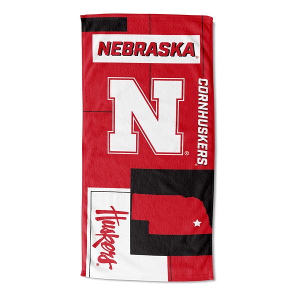 Northwest NCAA Nebraska Cornhuskers State Line Beach Towel