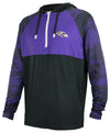 Zubaz NFL Men's Baltimore Ravens Team Color Block 1/4 Zip Hoodie W/ Camo Lines