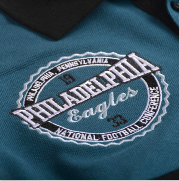 FOCO NFL Men's Philadelphia Eagles Wordmark Rugby Short Sleeve Polo Shirt