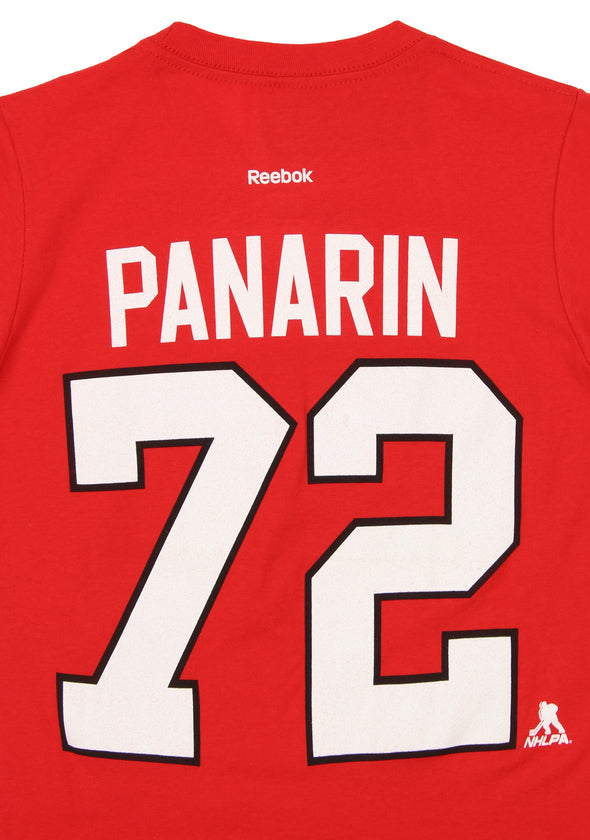Reebok NHL Boys Youth Chicago Blackhawks Artemi Panarin #72  Short Sleeve Tee, Red