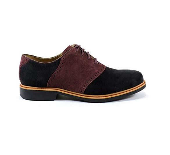 Cole Haan Men's Great Jones Saddle II Lace Up Suede Dress Oxfords Shoes, Black