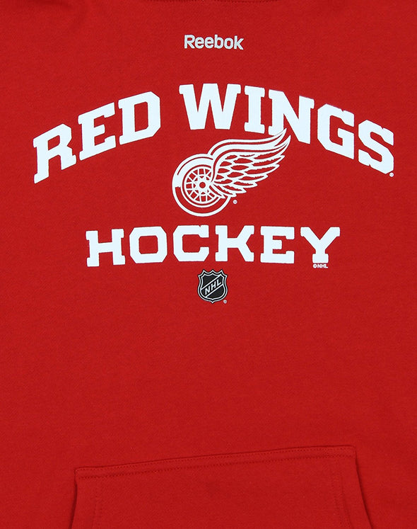Reebok NHL Men's Detroit Red Wings Logo Crest Basic Pullover Fleece Hoodie