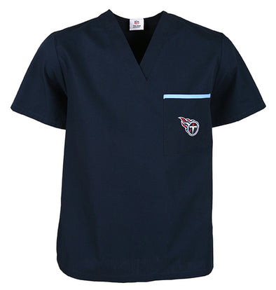 Fabrique Innovations NFL Unisex Tennessee Titans Team Color Scrub Top