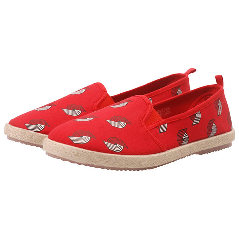 FOCO Women's NBA Portland Trail Blazers Espadrille Canvas Shoe