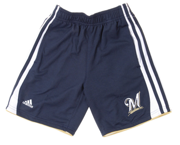 Adidas MLB Kids Milwaukee Brewers Batters Choice Shorts, Navy