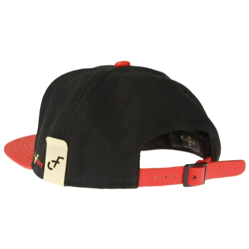 Flat Fitty One Love Strapback Cap Hat, Black / Red, One Size