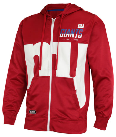 Outerstuff NFL Men's New York Giants Drill Performance Full Zip Hoodie