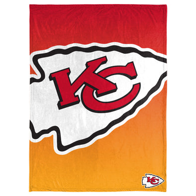 FOCO NFL Kansas City Chiefs Gradient Micro Raschel Throw Blanket, 50 x 60