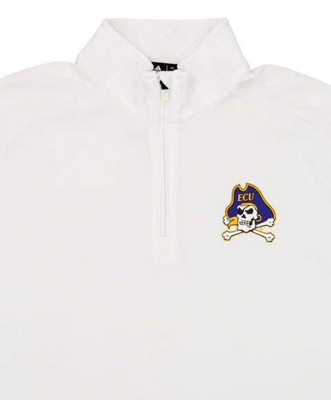 adidas NCAA Men's East Carolina Pirates Team Logo 1/4 Zip Pullover, White