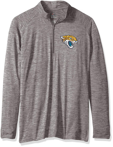 Zubaz NFL Football Women's Jacksonville Jaguars Tonal Gray Quarter Zip Sweatshirt