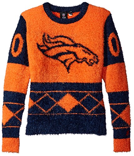 FOCO NFL Women's Denver Broncos Eyelash Ugly Sweater