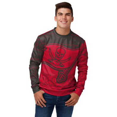 FOCO Men's NFL Tampa Bay Buccaneers Ugly Printed Sweater
