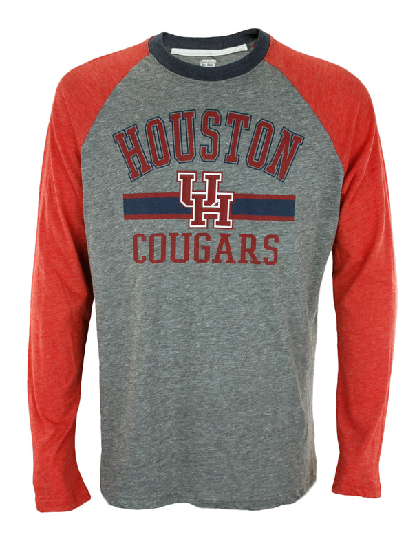 Houston Cougars NCAA Men's Cover 2 Long Sleeve Raglan Shirt - Gray