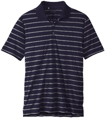 Adidas Golf Men's Classic 2 Color Stripe Polo Shirt, Navy/White, Small