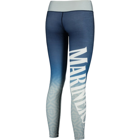 KLEW MLB Women's Seattle Mariners Gradient Big Logo Print Leggings