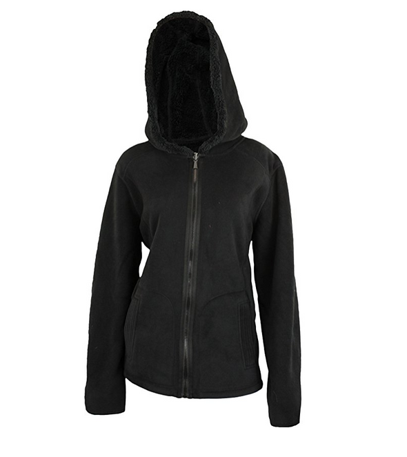 Weatherproof Women's Reversible Full Zip Hooded Polar Fleece&Faux Fur Jacket, Color Options