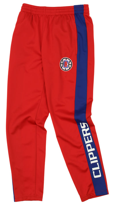 OuterStuff NBA Youth Boys Side Stripe Slim Fit Performance Pant, Los Angeles Clippers