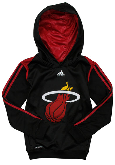 Adidas NBA Youth Boys Miami Heat On Court Pullover Sweatshirt Hoodie, Black