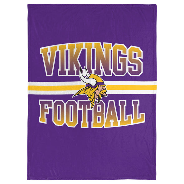 FOCO NFL Minnesota Vikings Stripe Micro Raschel Plush Throw Blanket, 45 x 60