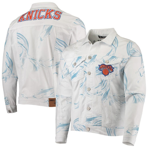 FISLL NBA Men's New York Knicks Team Classic Denim Jacket