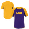 Outerstuff NCAA Youth LSU Tigers Color Block Rash Guard Shirt