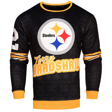 NFL Men's Pittsburgh Steelers Terry Bradshaw #12 Retired Player Ugly Sweater