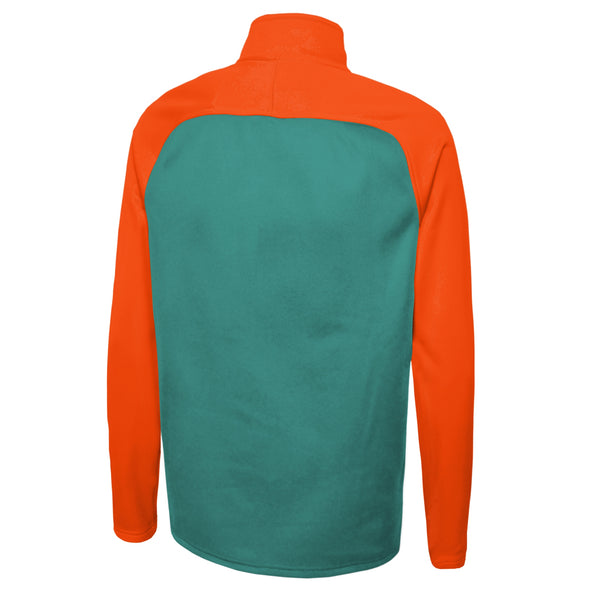 Outerstuff NFL Men's Miami Dolphins O-Line Performance 1/4 Zip Fleece Top