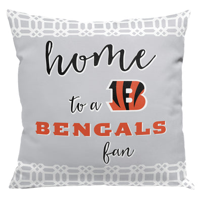 Northwest NFL Cincinnati Bengals Sweet Home Fan 2 Piece Throw Pillow Cover, 18x18