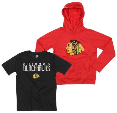 OuterStuff NHL Youth Chicago Blackhawks Team Performance Hoodie Combo Set
