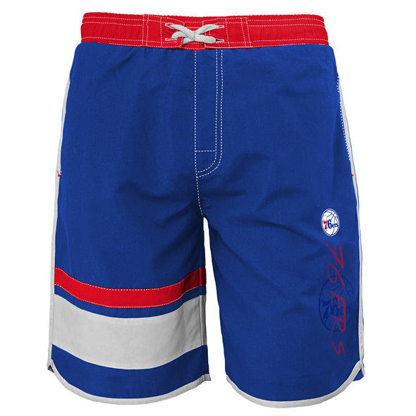 Outerstuff NBA Youth Boys (8-20) Philadelphia 76ers Color Block Swim Trunks