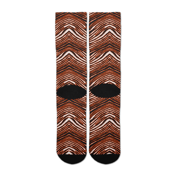 Zubaz By For Bare Feet NFL Adults Unisex Cincinnati Bengals Zubified Dress Socks, Large