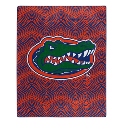 Zubaz by Northwest NCAA Zubified Raschel Throw Blanket 50 X 60, Florida Gators