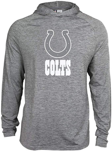 Zubaz NFL Football Men's Indianapolis Colts Tonal Gray Lightweight Hoodie