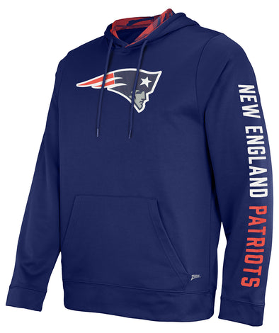 Zubaz NFL Men's New England Patriots Solid Team Hoodie with Camo Lined Hood