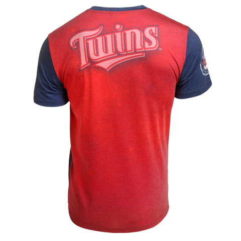 KLEW MLB Men's Minnesota Twins Big Graphics Pocket Logo Tee T-shirt, Red