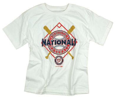 MLB Baseball Youth Boys Washington Nationals Short Sleeve T-Shirt - White