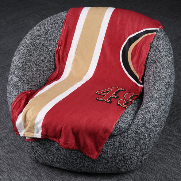 FOCO NFL San Francisco 49ers Plush Soft Micro Raschel Throw Blanket, 50 x 60