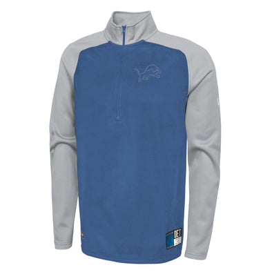 Outerstuff NFL Men's Detroit Lions O-Line Performance 1/4 Zip Fleece Top