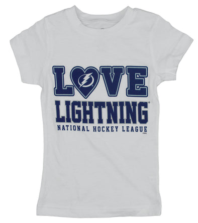 NHL Hockey Toddler Girls Tampa Bay Lightning Love Shirt - White
