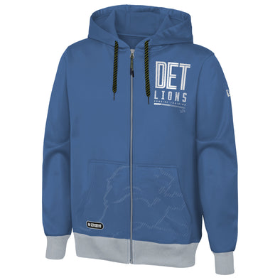 Outerstuff NFL Men's Detroit Lions Drop Back Performance Fleece Hoodie